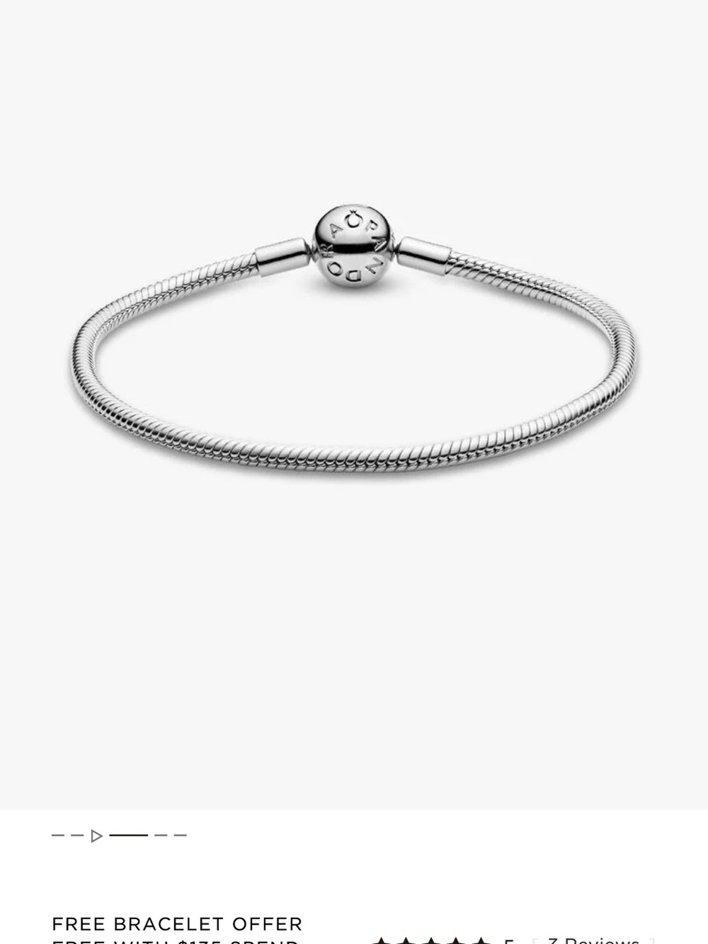 Pandora Moments Snake Chain Bracelet – Sterling Silver – New Without Box